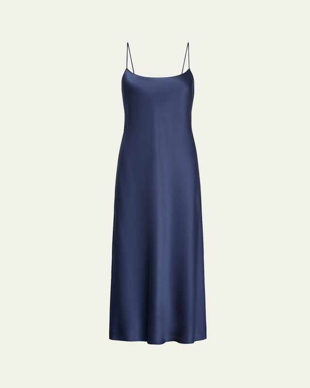 Satin Midi Slip Dress